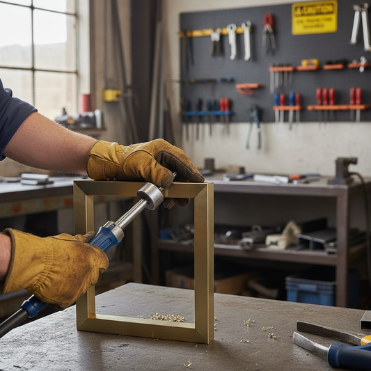 Premium Brushed Polished Brass Square Tube 25.4mm x 25.4mm x 3.2mm for Decorative and Architectural Applications