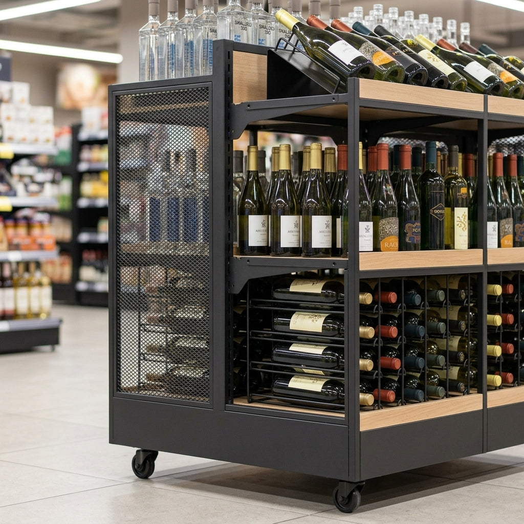 1560mm Three-Tier Wine & Spirits Display Stand (view 2)