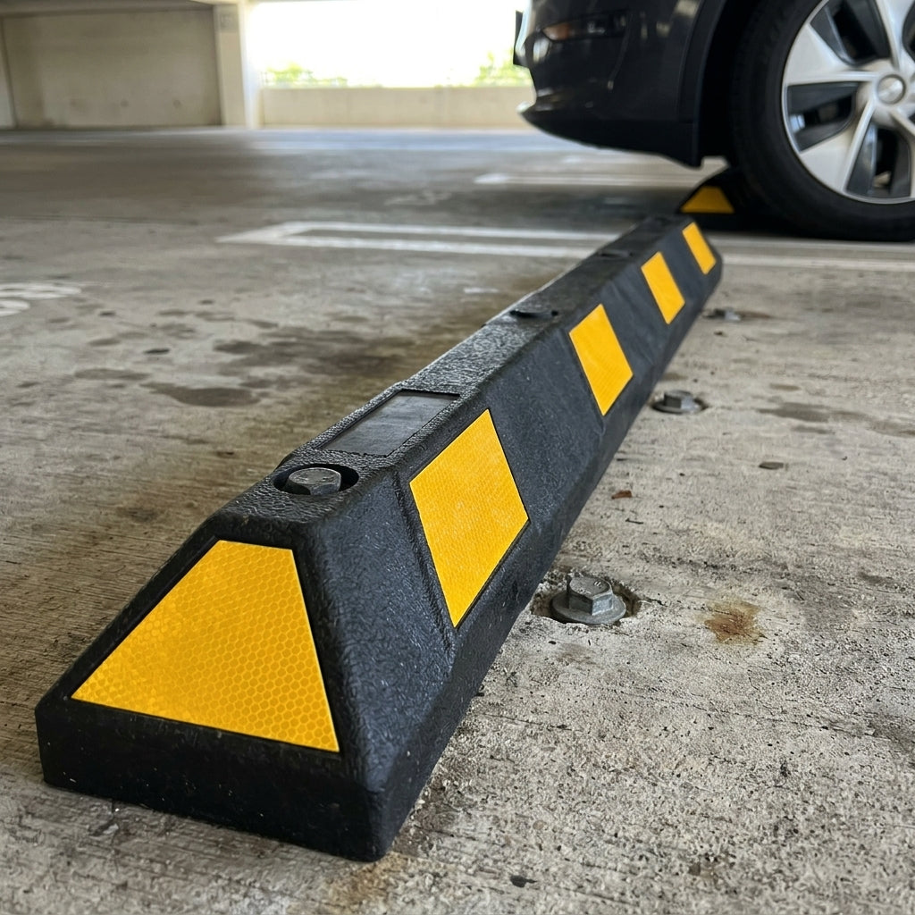 550-1800mm EV Protection Wheel Stops in Recycled Rubber (view 2)