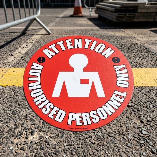 430mm floor sign – Authorised Personnel Only slip-resistant vinyl