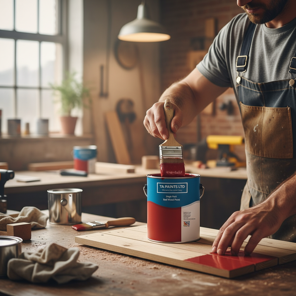 Premium Red Gloss Wood Paint | Universal PU Enamel for Indoor and Outdoor Use, Waterproof and UV Resistant Finish