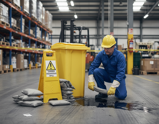 Maintenance Spill Kit Two Wheel Bin with Hinged Lid - M360SK  || 360ltr Absorbency