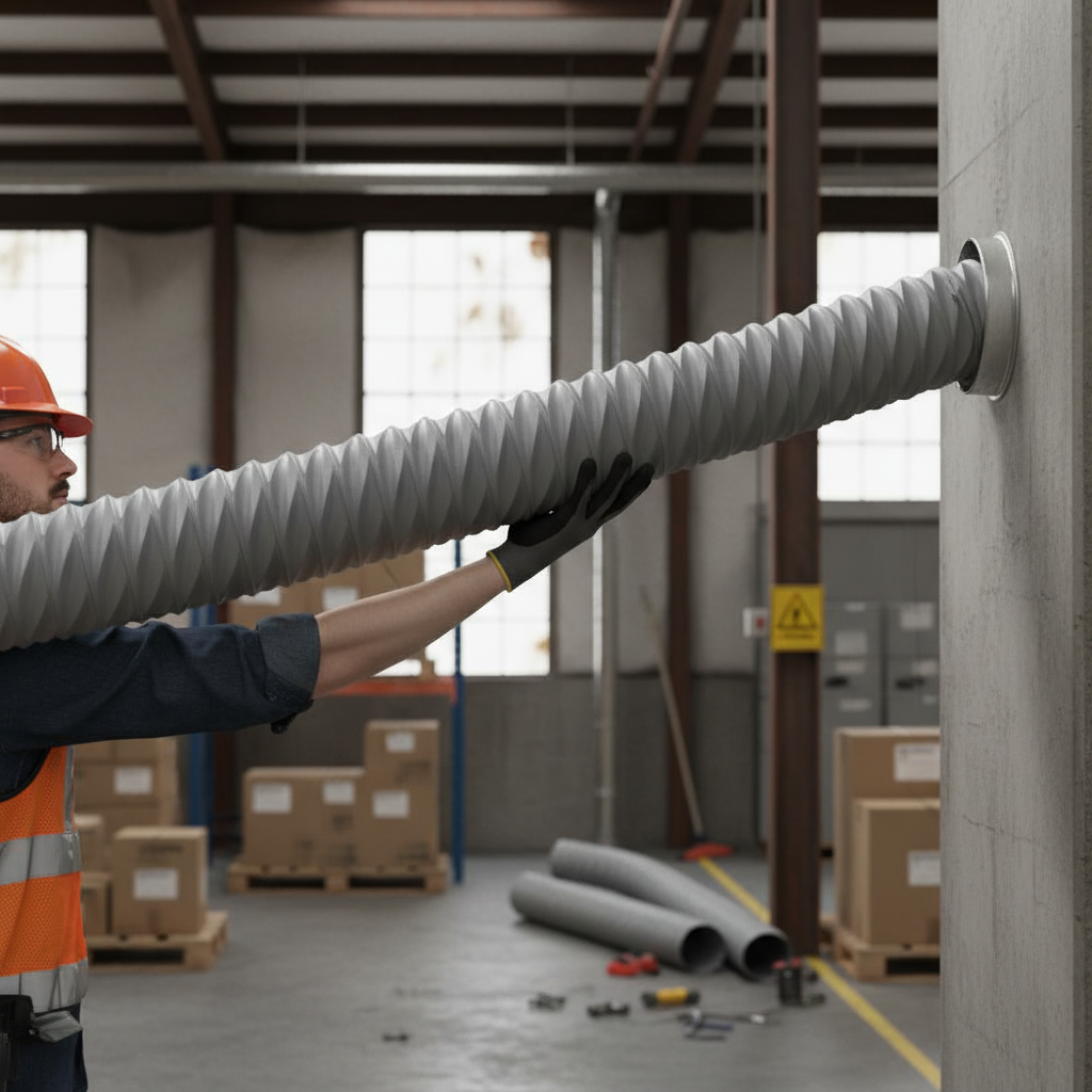 Premium Grey Flexible Ducting for Air Conditioning and Ventilation - Lightweight PVC Coated Glass Fibre with Steel Helix