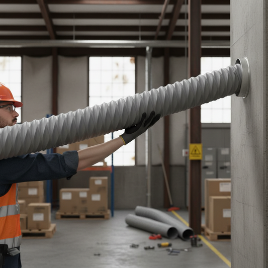 Premium Grey Flexible Ducting for Air Conditioning and Ventilation - Lightweight PVC Coated Glass Fibre with Steel Helix