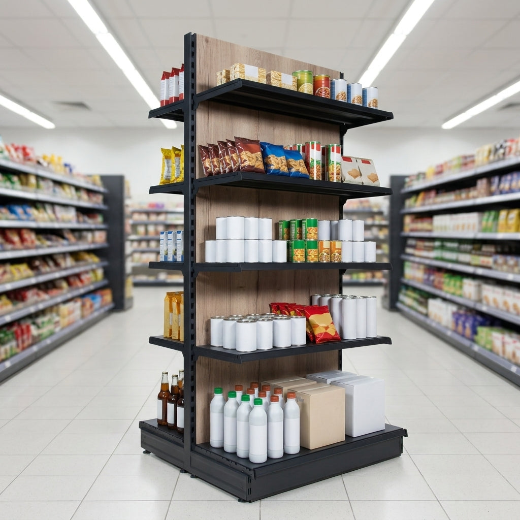 1.8m High Double-Sided Gondola Shelving Bay, 570mm Base
