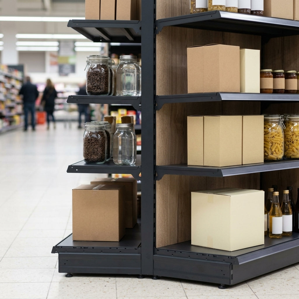 1.8m Wood Effect End Bay Shelving | 300mm Base | 500–1000mm (view 2)