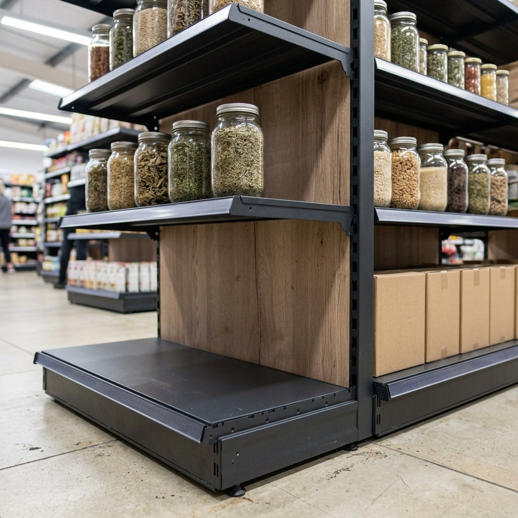 1.4m High × 570mm End Bay Shelving with Wood-Effect Finish (view 2)