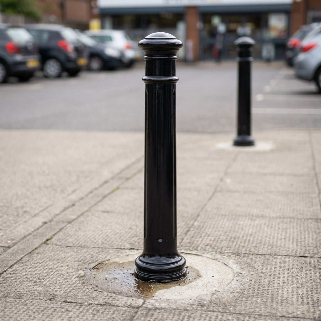 940mm Manchester Heritage Plastic Bollard Black Polyethylene (view 2)
