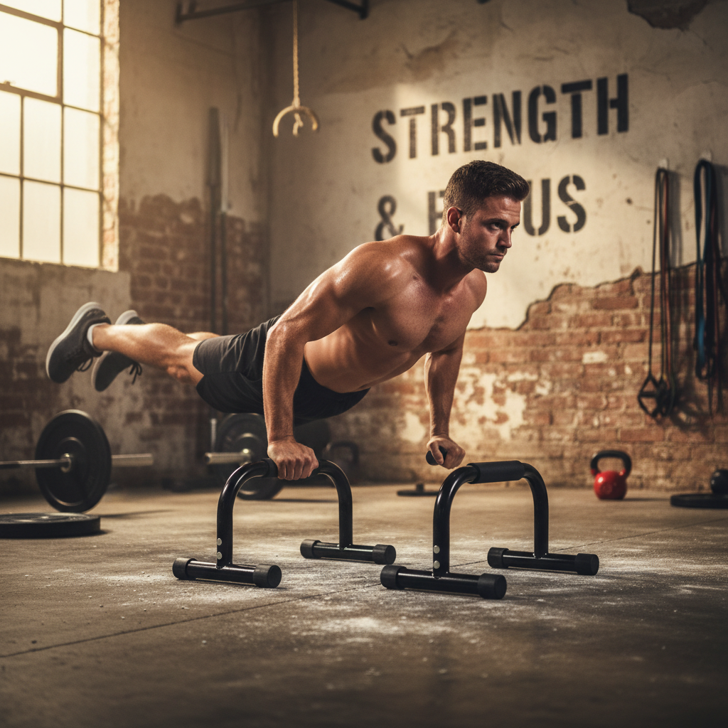 Premium Low Parallel Bars for Full Bodyweight Workouts and Calisthenics Training - Durable Iron with Anti-Slip Feet