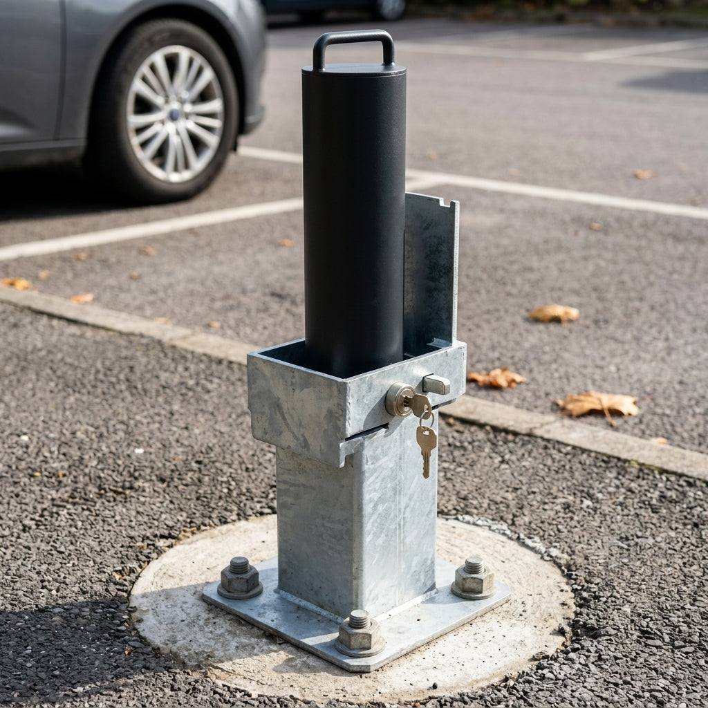 900mm Lift Assist Telescopic Bollard – Galvanised Steel (view 2)