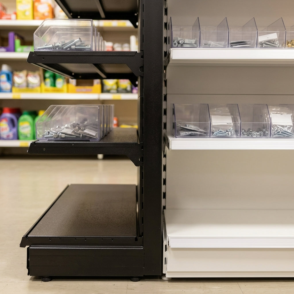 2.1m End Promo Bay with 570mm Base & 470mm Upper Shelves (view 2)