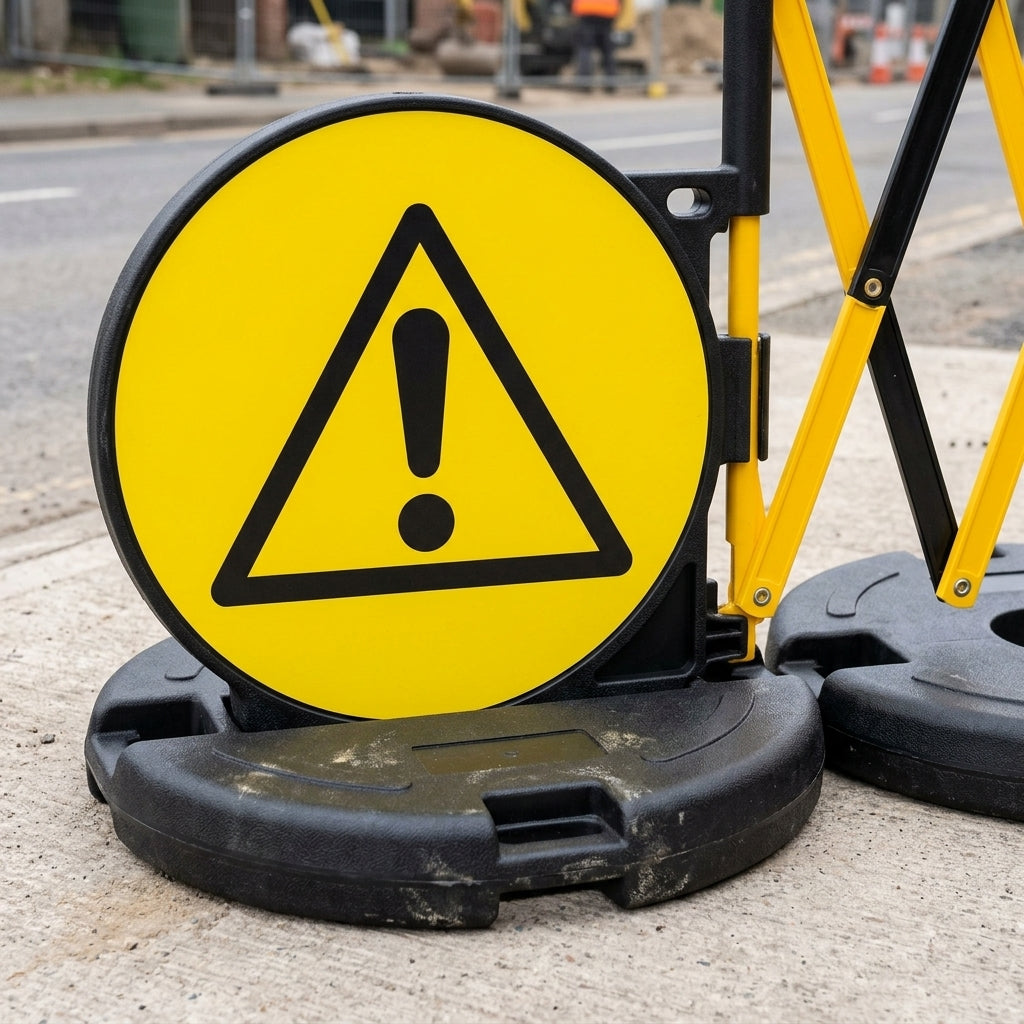 430mm floor sign black triangle with exclamation mark (view 2)