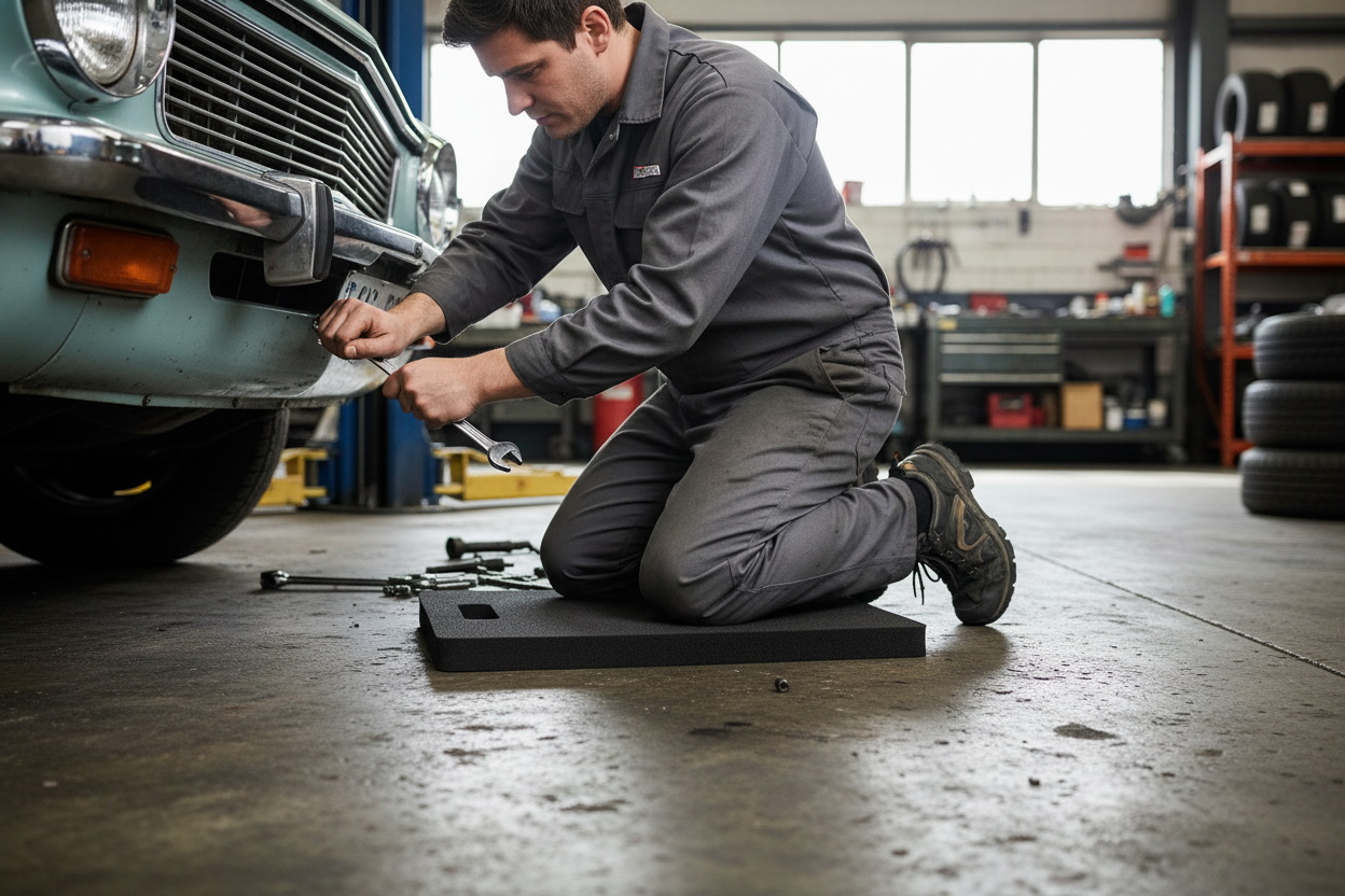 Professional Lightweight Portable Knee Pad 31 x 55cm Reducing Stress on Knees and Lower Back with High Resistance to Oil and Grease