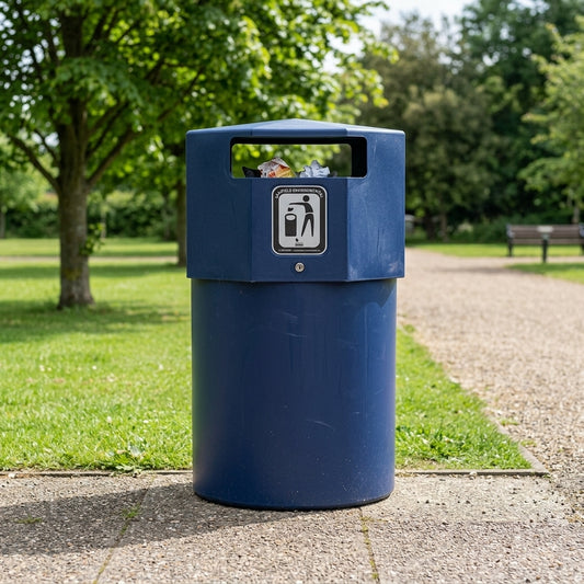 150L Jumbo Litter Bin with Lockable Hood