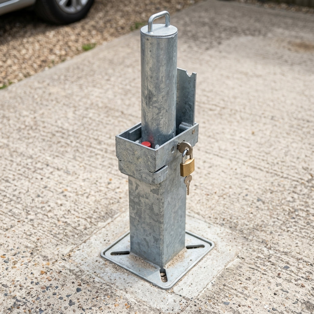 500mm Telescopic Bollard Galvanised Steel Retractable Security Post (view 2)