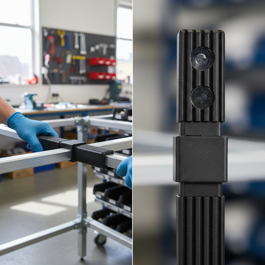 Premium 2 Way Connector for Joining 25mm Square Aluminium Tubes in Straight Line