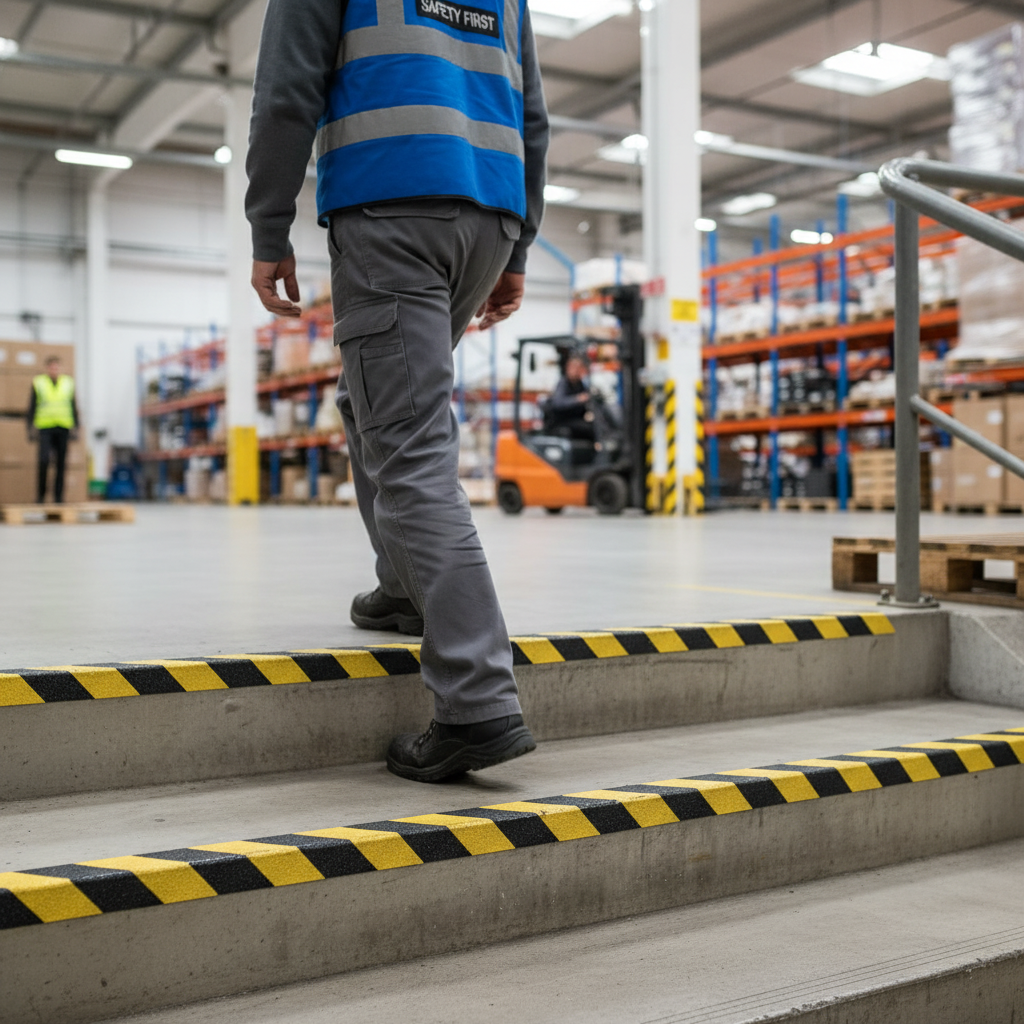 Premium Heavy Duty Anti-Slip GRP Stair Nosing Cover for High Traffic Areas - 10-Year Guarantee and Easy Installation