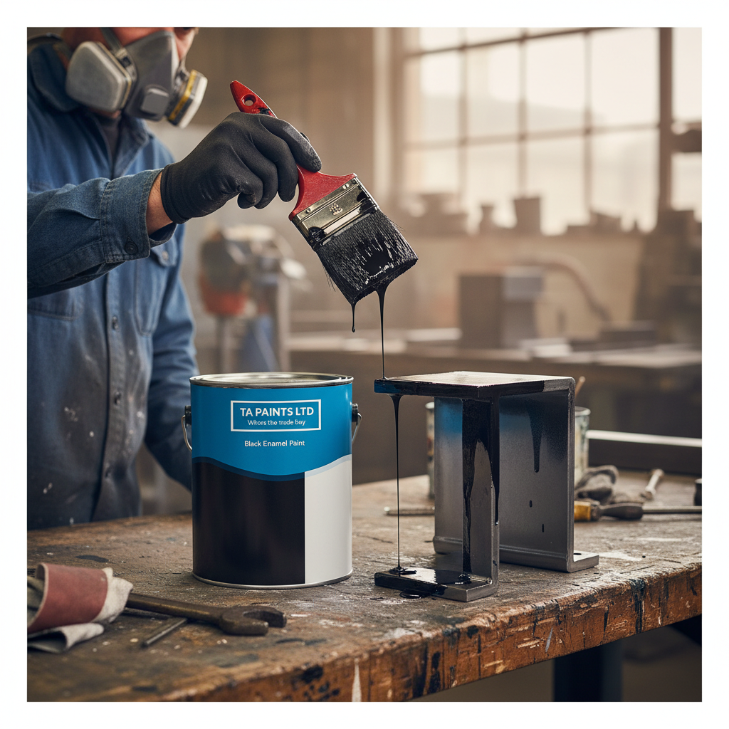 Premium Black Gloss Enamel Paint - Durable, Waterproof, UV Resistant for Indoor and Outdoor Applications