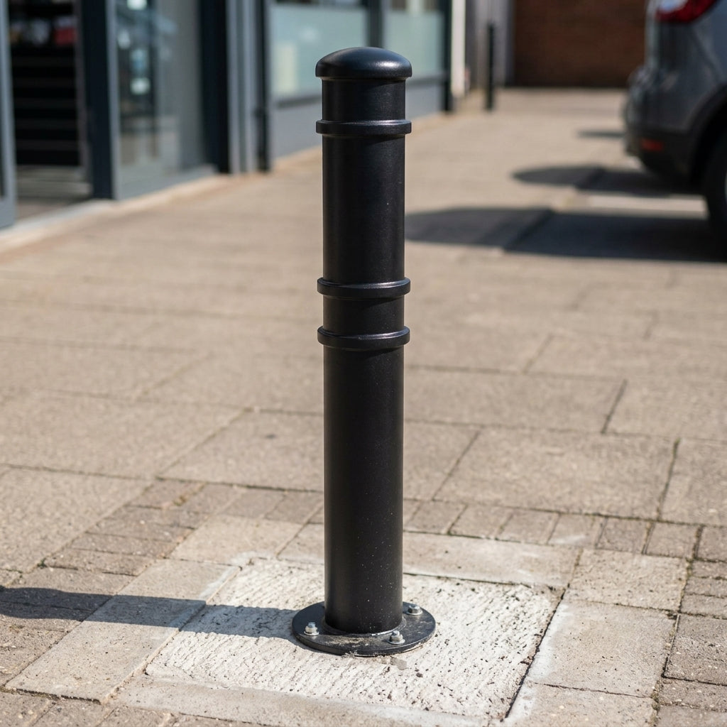 Ornamental Mild Steel Bollard, Galvanised, Multiple Fixing Options (view 2)