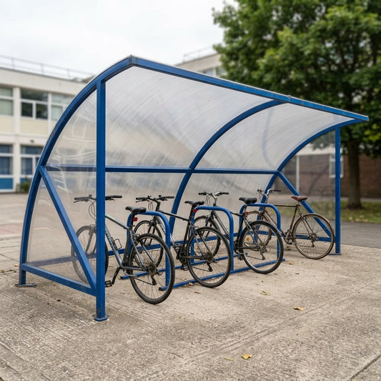 6-cycle bike shelter with Sheffield rack, galvanised steel