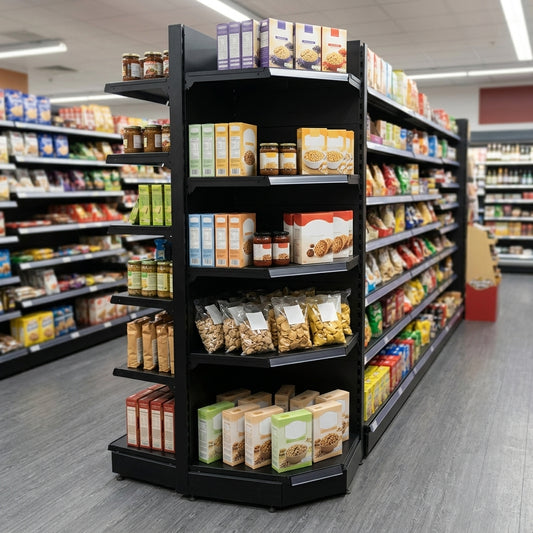 1.4m High Corner Shelving Bay 570mm Base 470mm Uppers