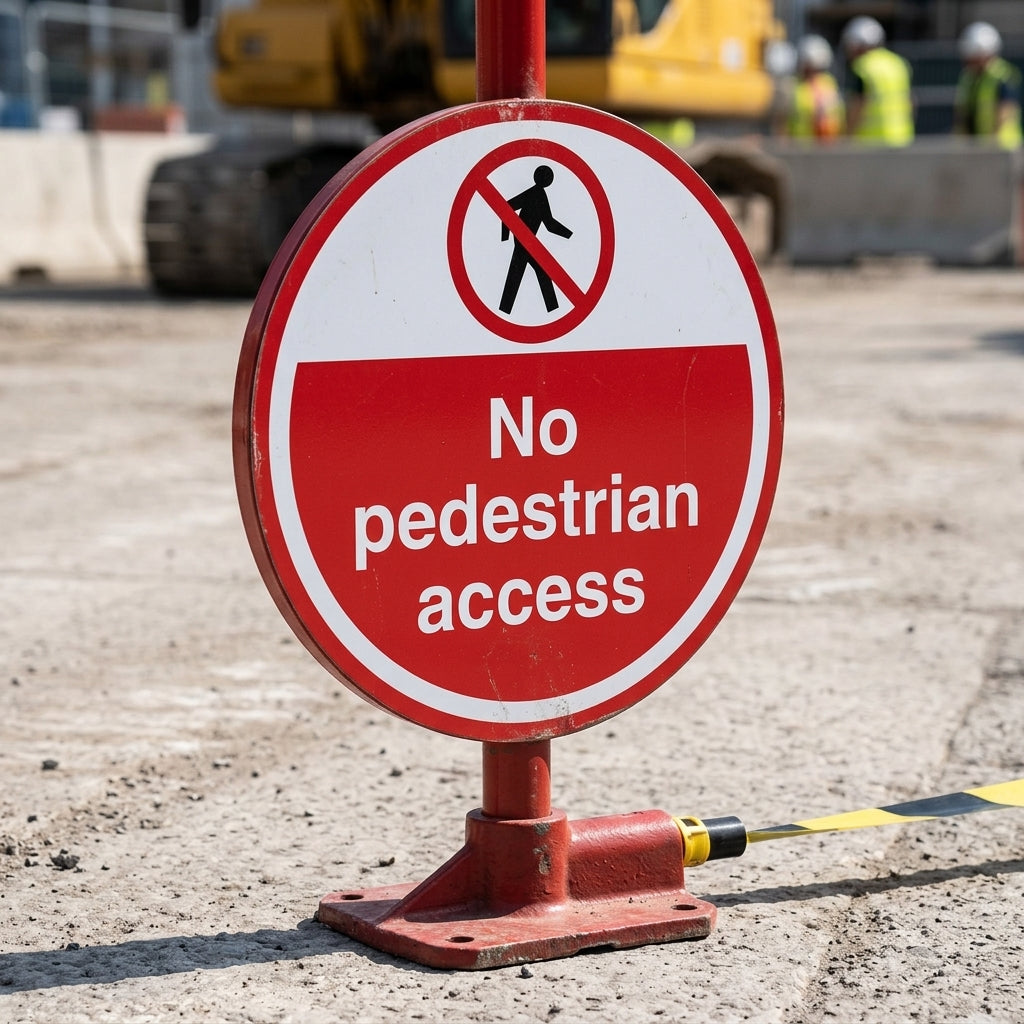 450mm floor sign – No Pedestrian Access (view 2)