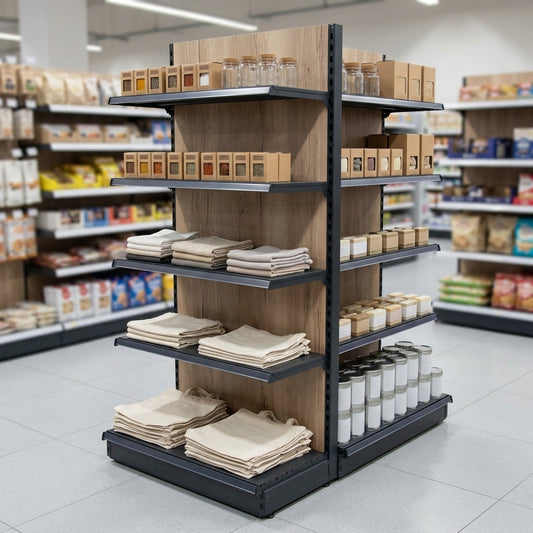1.8m High Wood Effect End Bay Shelving 500–1000mm