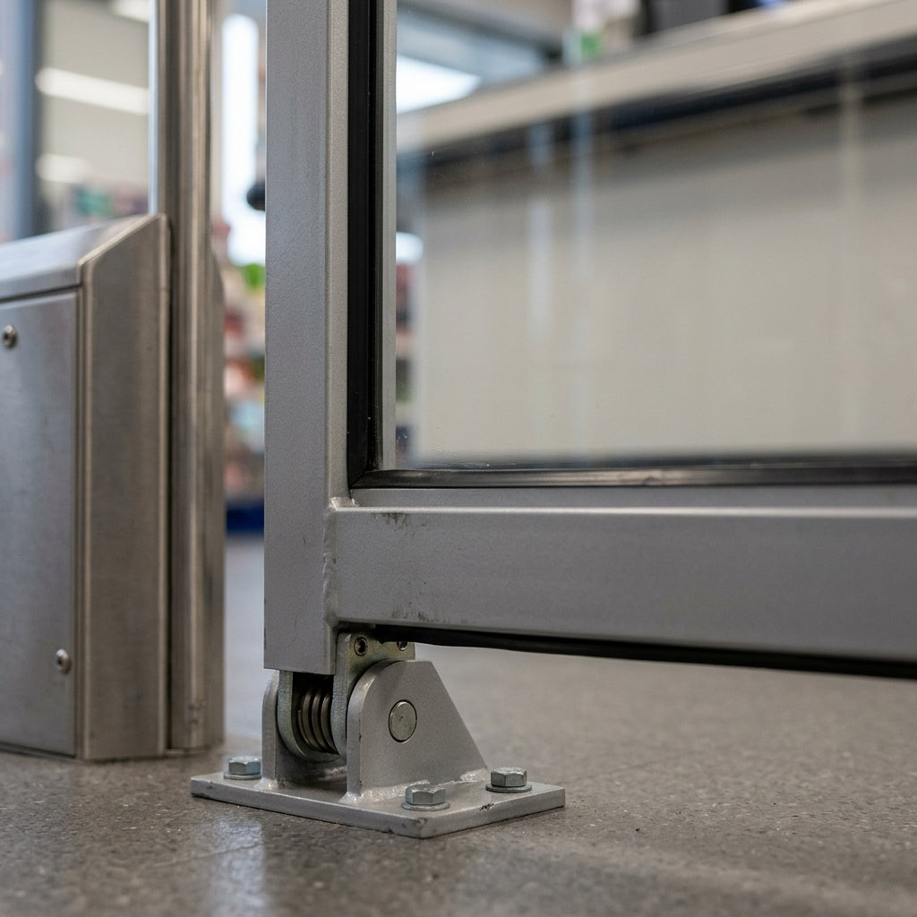 900mm x 900mm Automatic Door Safety Barrier - Matt Silver (view 2)