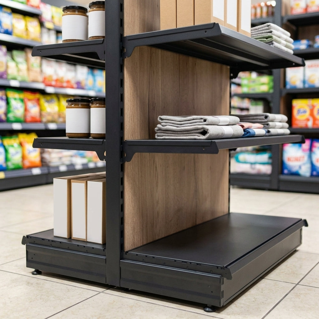 1.6m High Wood Effect End Bay Shelving – 300mm Base, 500–1000mm Wide (view 2)