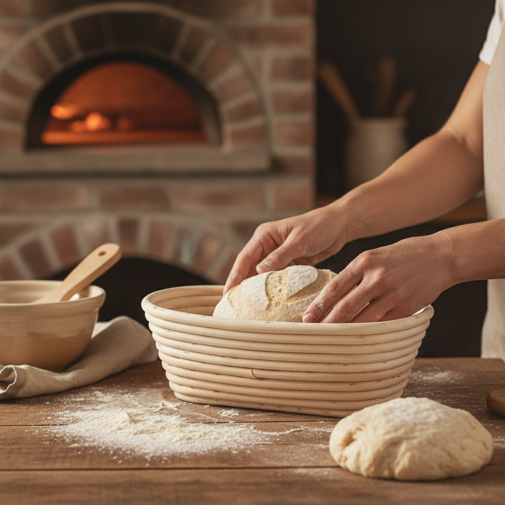Rattan Oval Bread Proofing Basket 250ml for Home Baking
