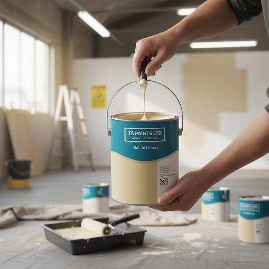 Premium RAL 1014 Ivory Paint - Elegant, Timeless Finish for Commercial Settings - High-Quality Professional Grade for Industrial and Commercial App...