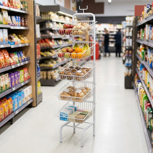 1170mm high 5-tier wire basket unit