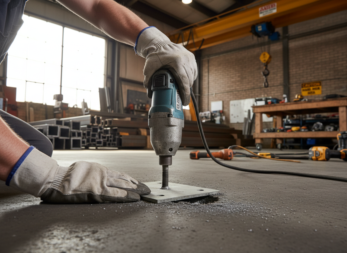 Premium Heavy Duty Fixing Plate 250 x 125mm with 4mm Thickness and 65mm Stud for Rubber Kerbs