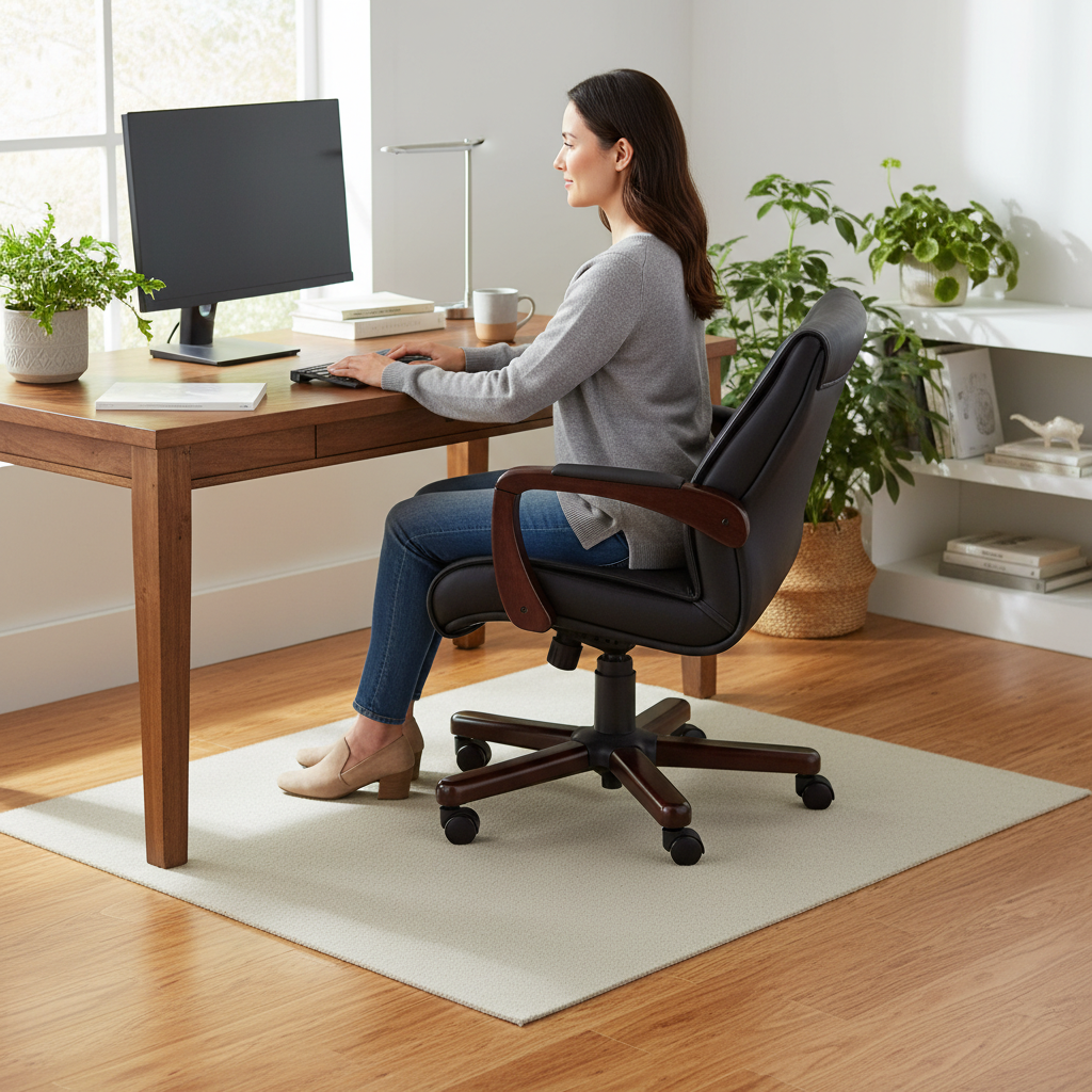Premium Custom Fit Floor Protection Chair Mat Made of Durable Vinyl for Hard Floors - Various Widths and Lengths Available