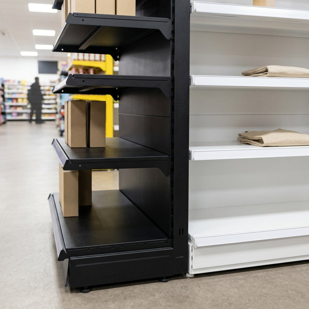 1.8m End Promo Bay with 570mm Base & 470mm Upper Shelves (view 2)