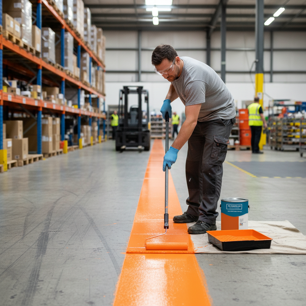Premium Traffic Orange Paint for Industrial Safety and Visibility - Bright Hue for Effective Demarcation