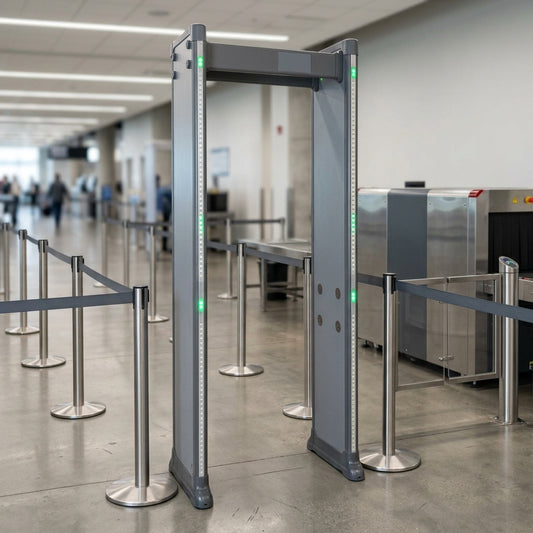 Waterproof walk-through metal detector, 33 zones, IP65 rated