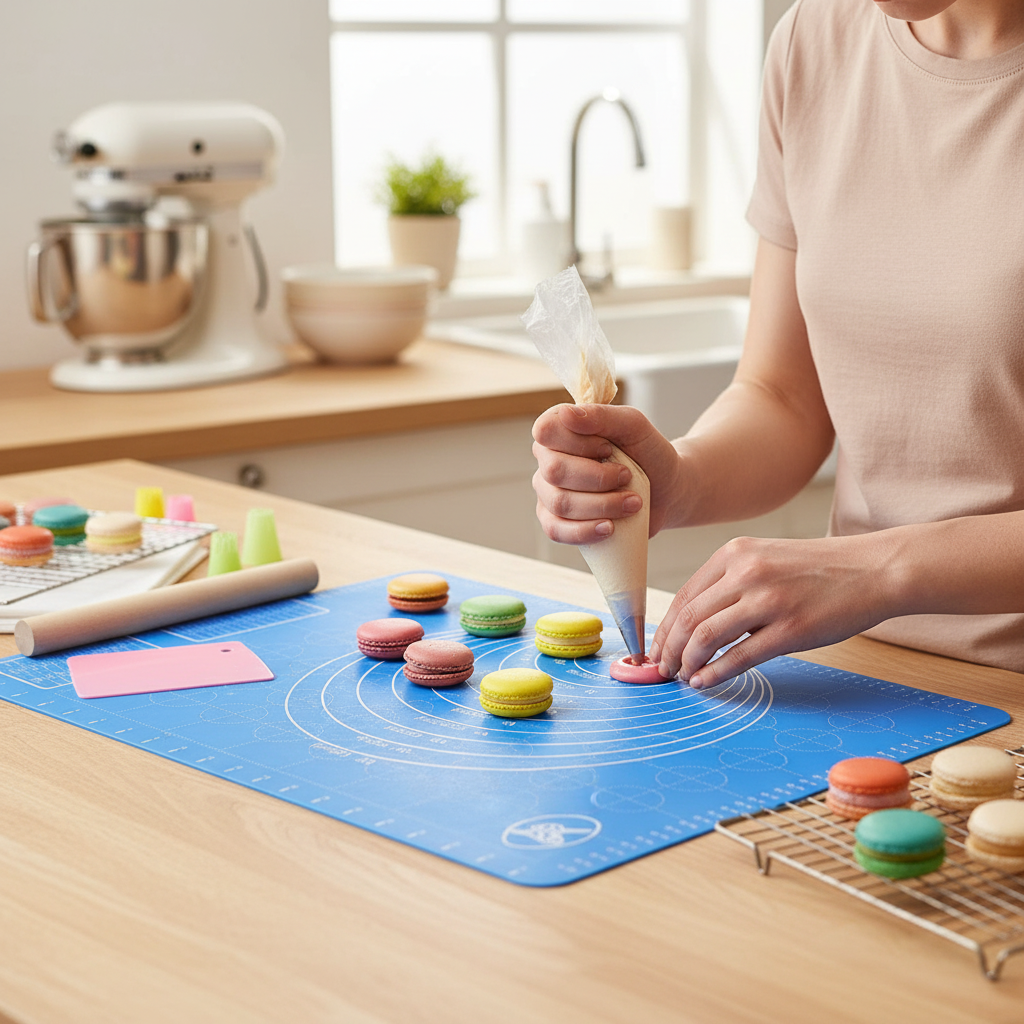 Premium Non-Stick Silicone Baking Mat for Easy Pizza, Cakes, and Pastry Preparation - Durable and Heat-Resistant Cooking Surface