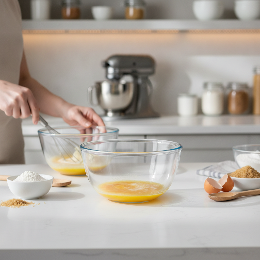 Glass Mixing Bowl 2.3L for Kitchen Use