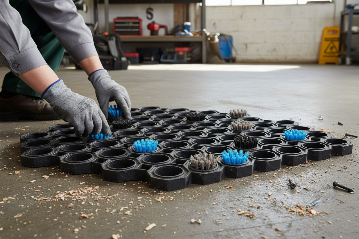 Premium Insert Brush for Enhanced Scraping Action and Custom Branding in Mats - Available in Various Colors