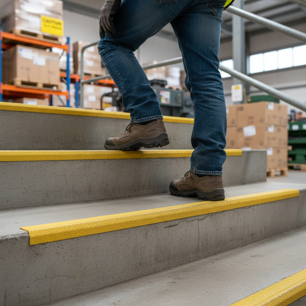 Premium Heavy Duty GRP Stair Nosings - Non-Slip Safety Tread with Anti-Slip Surface for Step Edge Protection