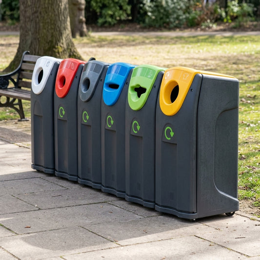 140 litre recycling bin, 1220mm height, MDPE construction