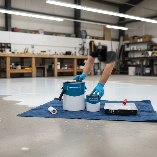 Premium White Epoxy Floor Paint - Durable, Chemical Resistant Coating for Concrete and Industrial Floors