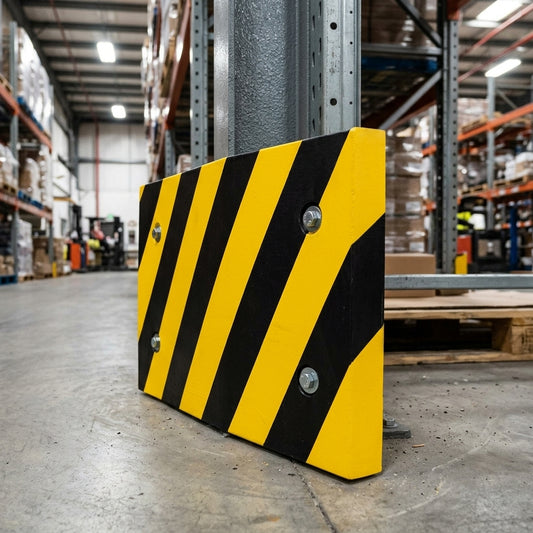 500 × 200mm Column Protection Pad, Yellow/Black Hazard Stripes