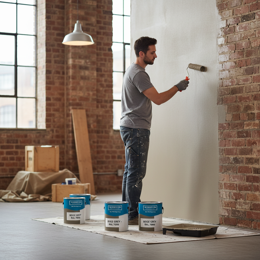 Premium Universal PU Enamel Paint in Beige Grey - Durable Indoor and Outdoor Finish with Quick-Drying Options