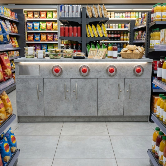 Food To Go Counter with Integrated Bin – 1000–2500mm
