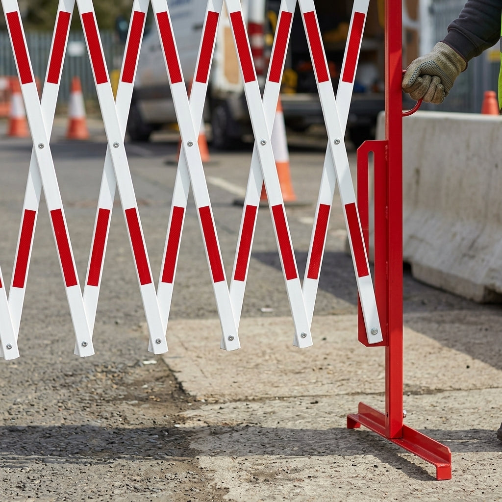 1000mm Portable Expanding Trellis Barrier Red/White (view 2)