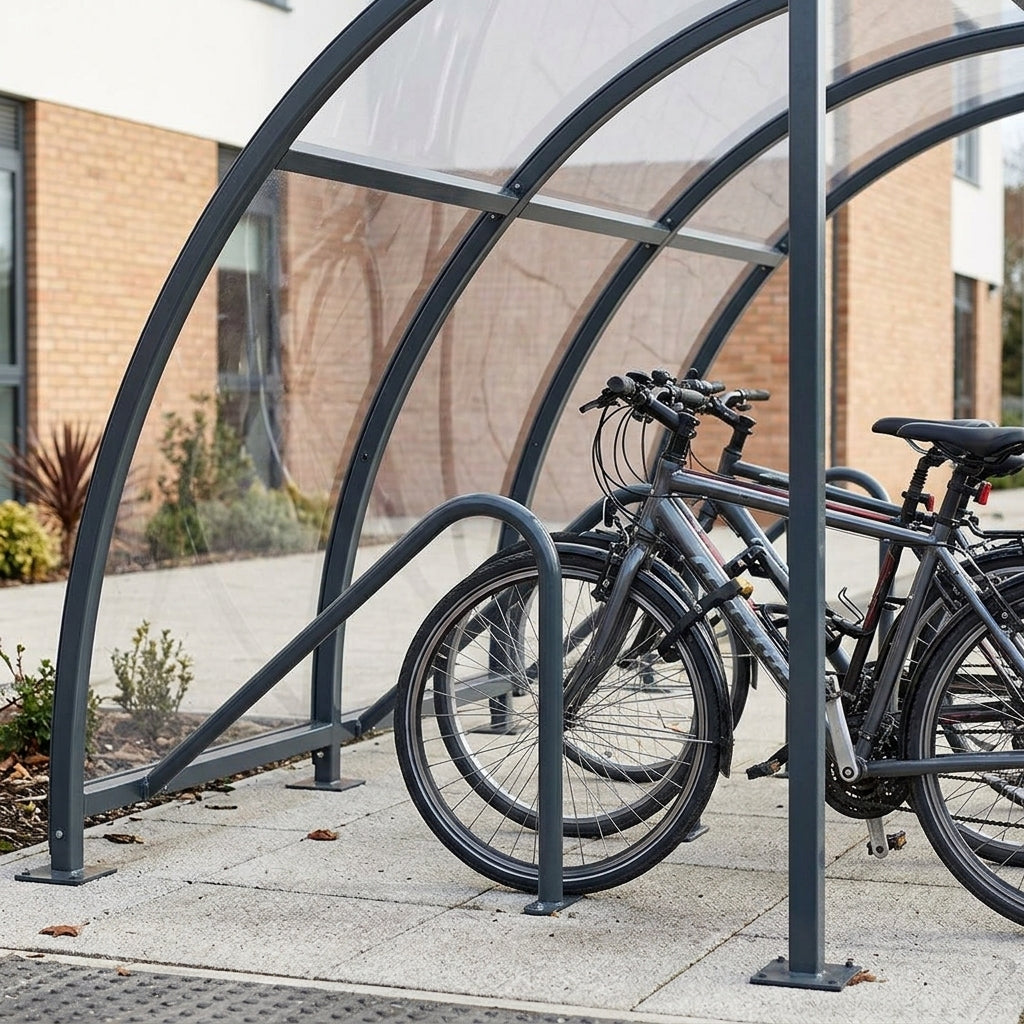 Cycle Shelter 2090mm Wide PETG Roof With Integral Stands (view 2)