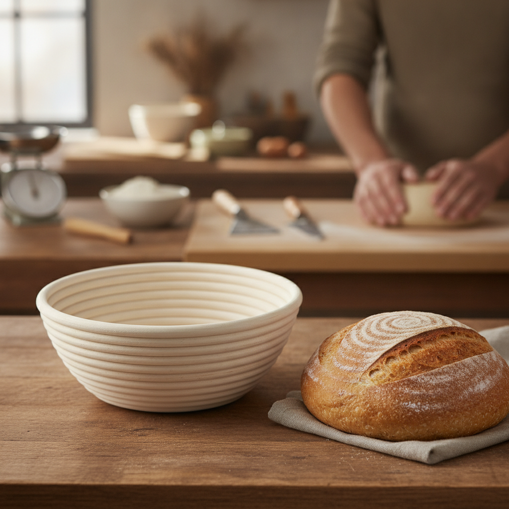 Rattan Round Proving Basket 1717ml for Artisan Bread Making