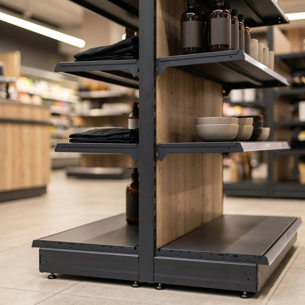 1.8m High Wood Effect End Bay Shelving 500–1000mm Width (view 2)